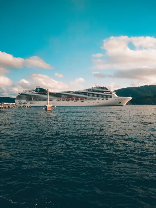 Fotografia de un crucero en un puerto