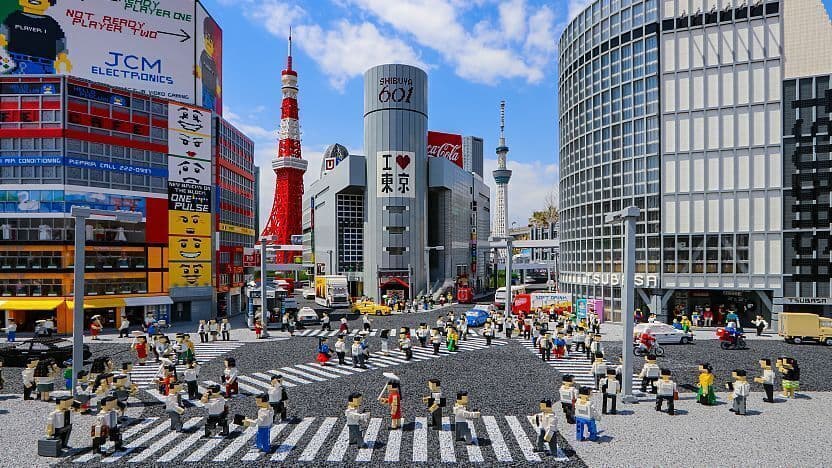 Cruce de Shibuya recreado en LEGOs para Legoland Nagoya